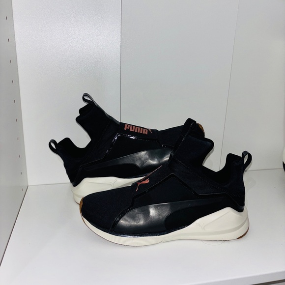 Puma Black and Cream Slip-On Sneakers - Picture 1 of 2